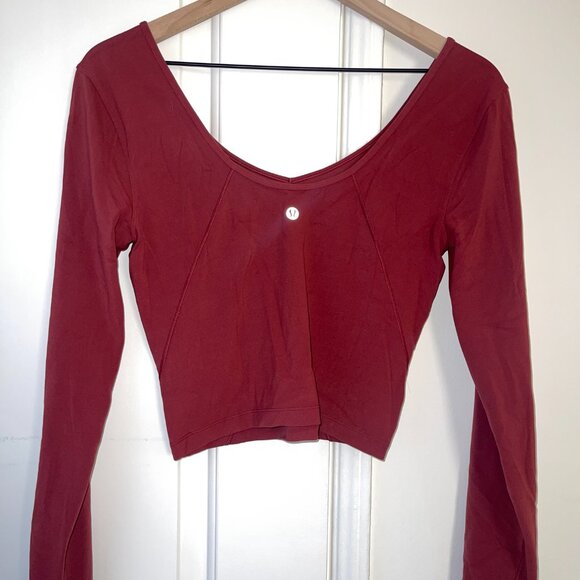 Lululemon Align Long Sleeve Shirt Mulled Wine Size 8 - Picture 4 of 5
